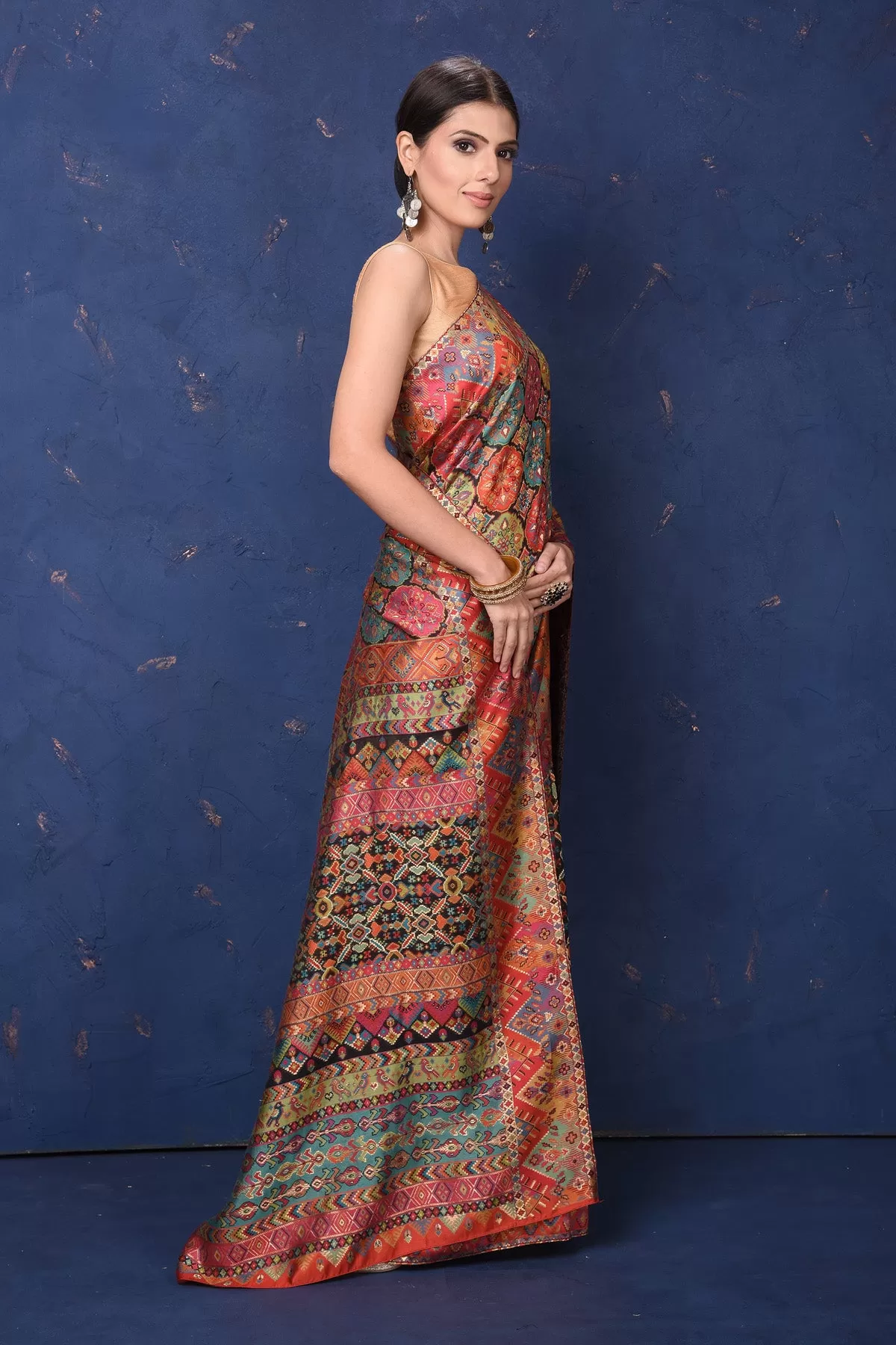 90L939-RO Multicolor Kani Weave Saree