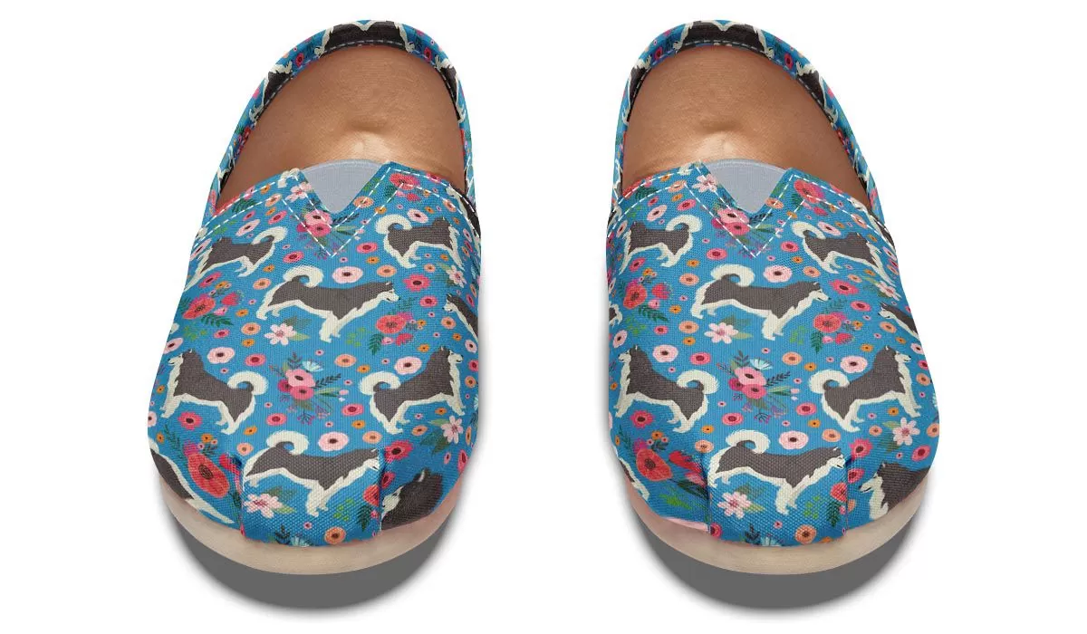 Alaskan Malamute Flower Casual Shoes