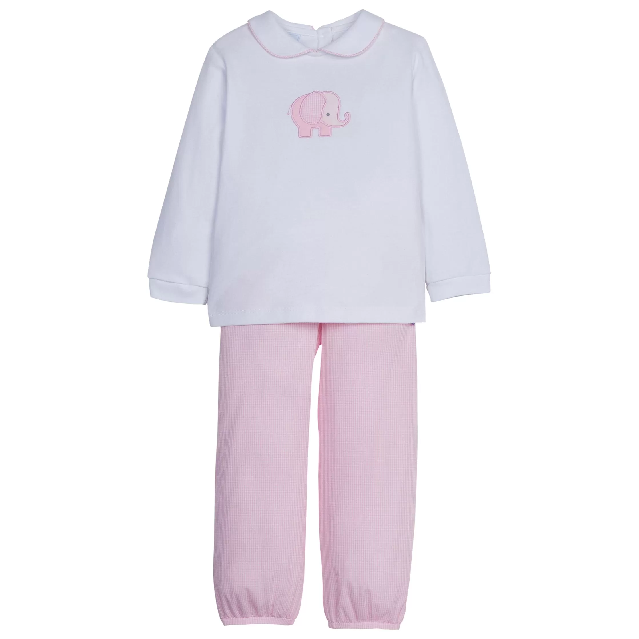 Applique Peter Pan Pant Set - Girl Elephant