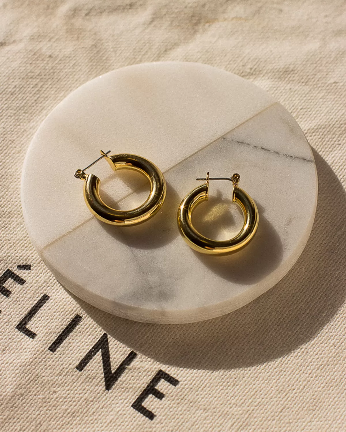 Baby Amalfi Tube Hoops- Gold