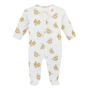 Baby Club Chic - Adorable Bunnies Zip Footie