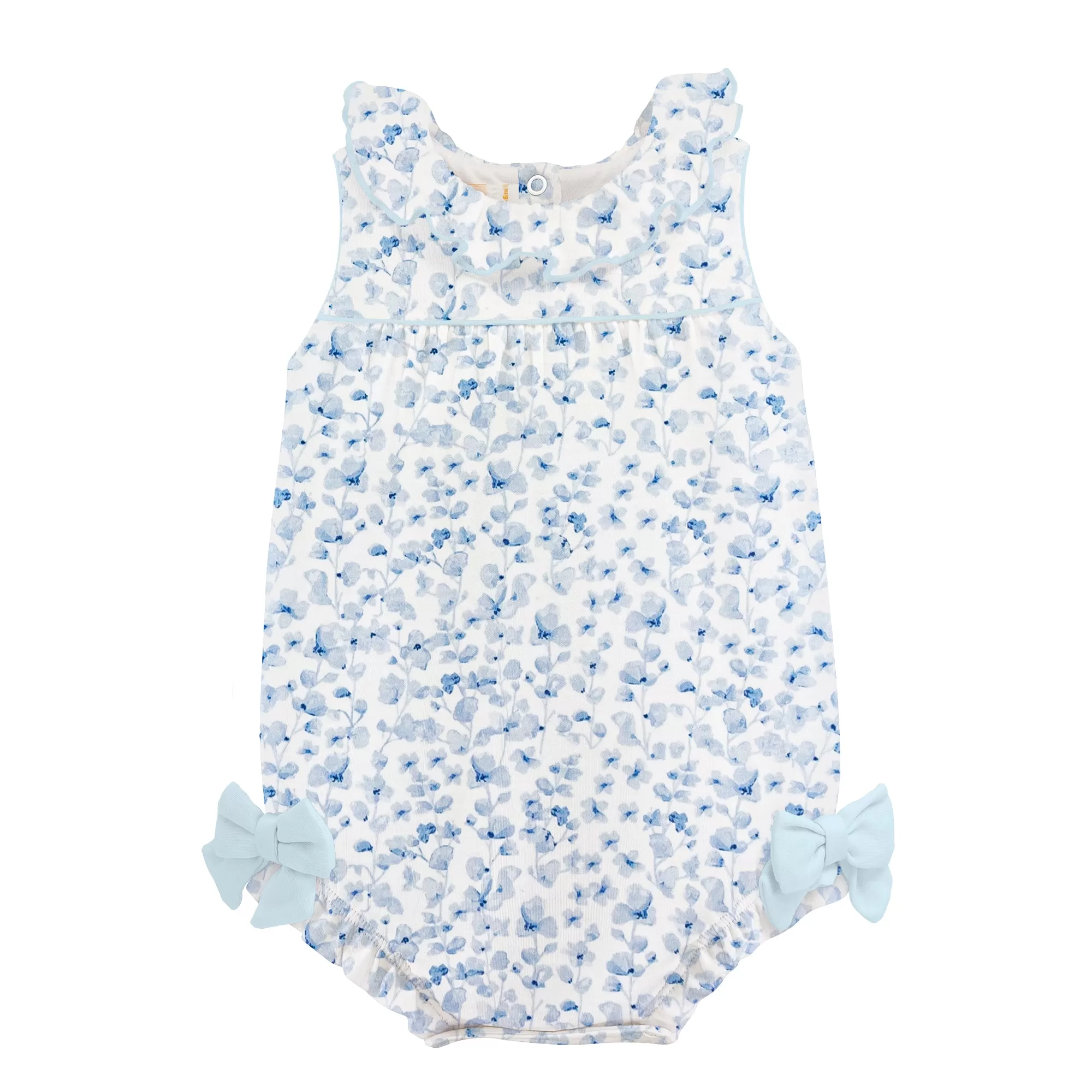 Baby Club Chic - Blue Begonias Ruffle Bubble