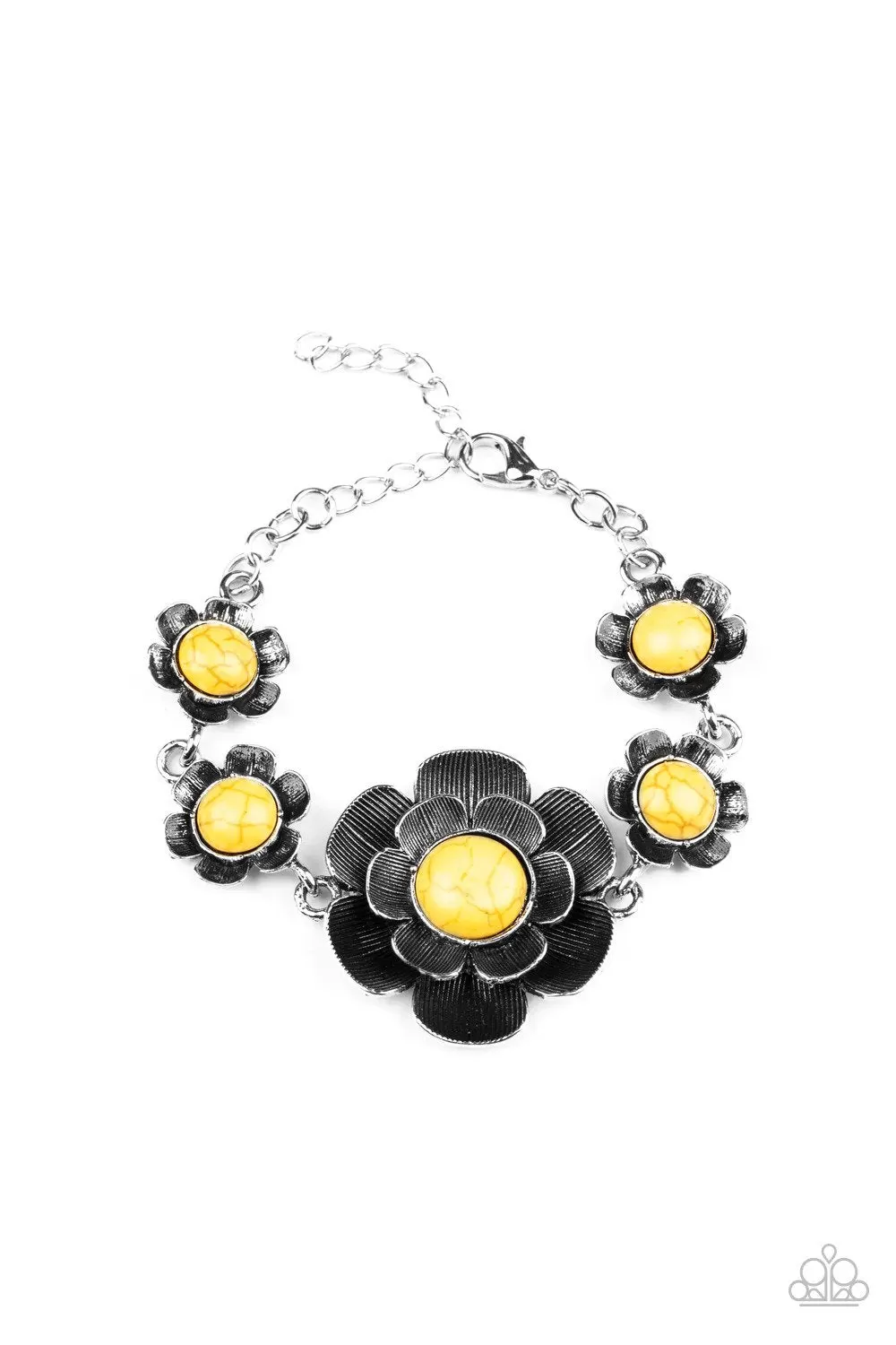 Badlands Blossom Yellow Bracelet - Paparazzi Accessories