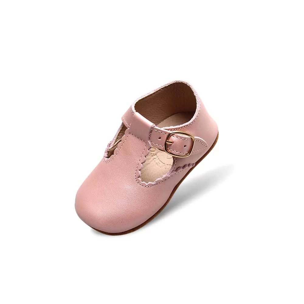 Ballerina Pink Leather Baby T Bar Shoe