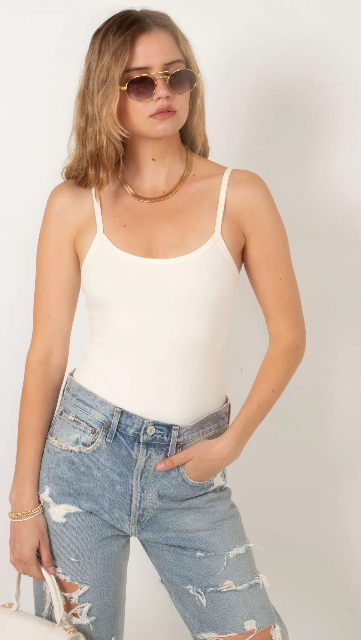 Basic Tank Bodysuit - Vanilla