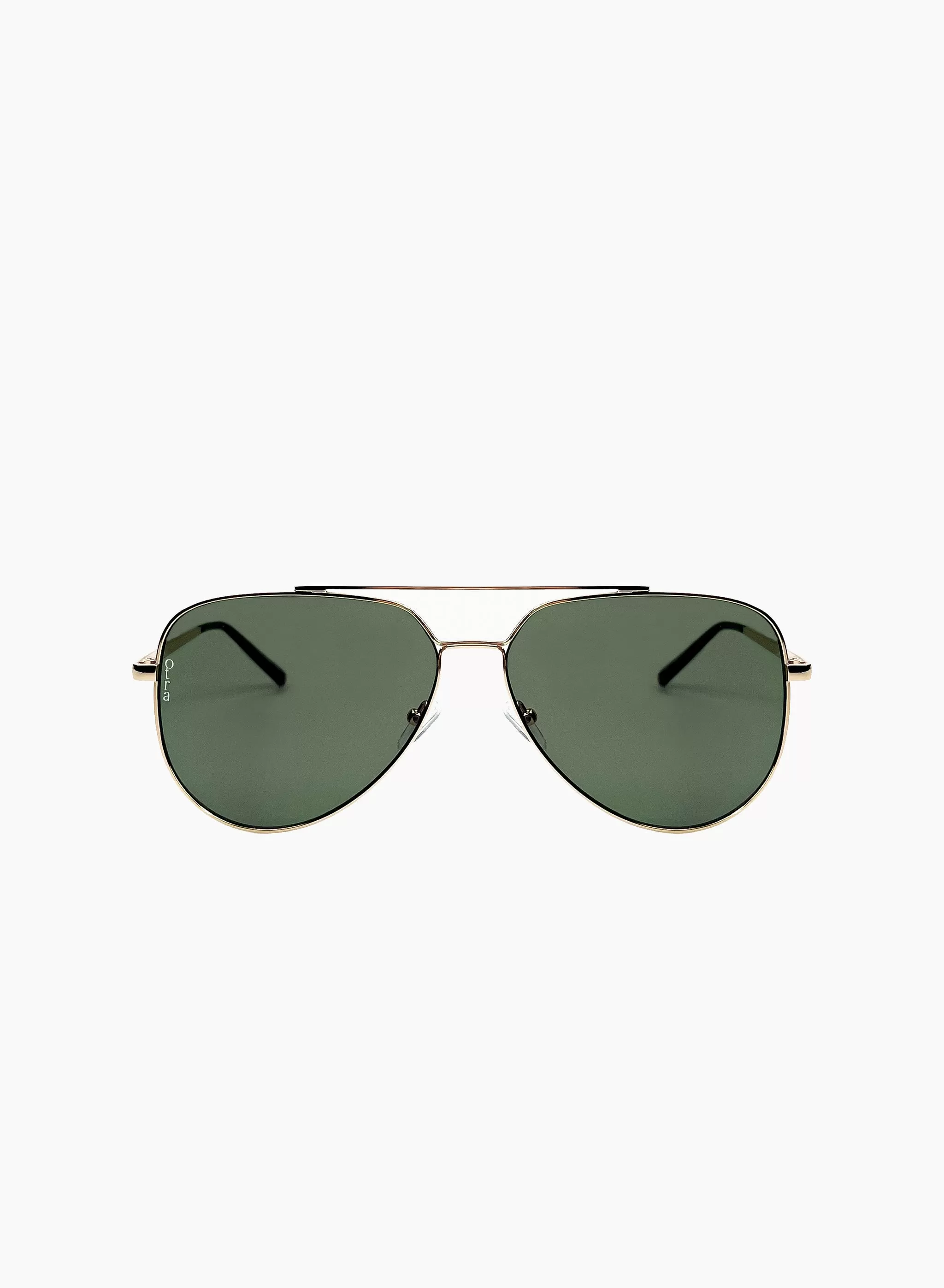 Billie Small Sunglasses, Gold/Green | Otra