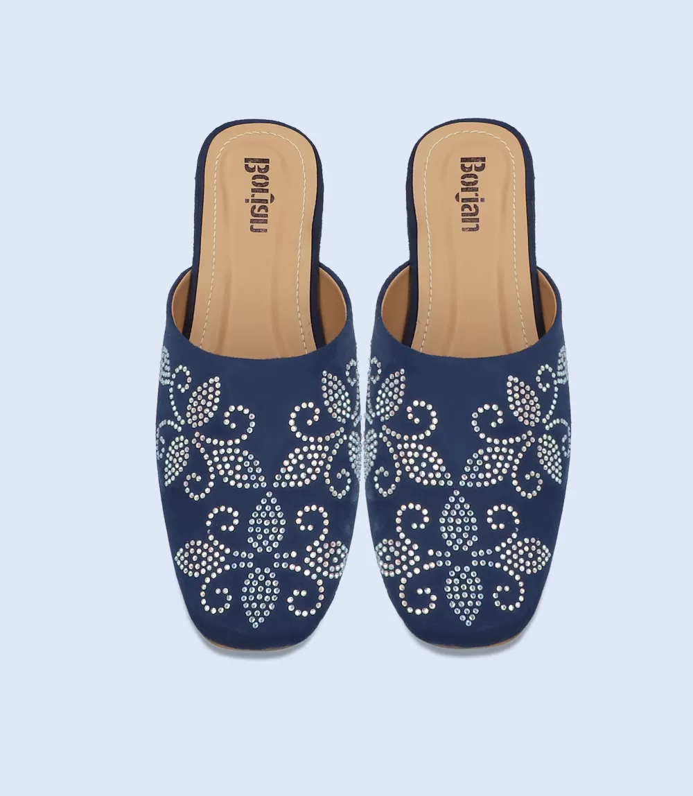 BW8228-NAVY-Women Casual Mules