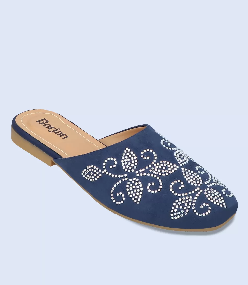 BW8228-NAVY-Women Casual Mules