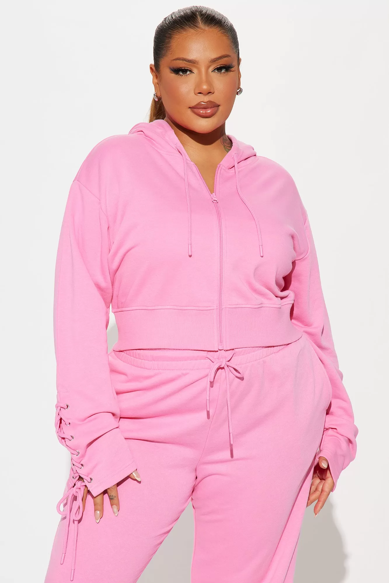 Day Dreamer Lounge Zip Up Hoodie - Pink