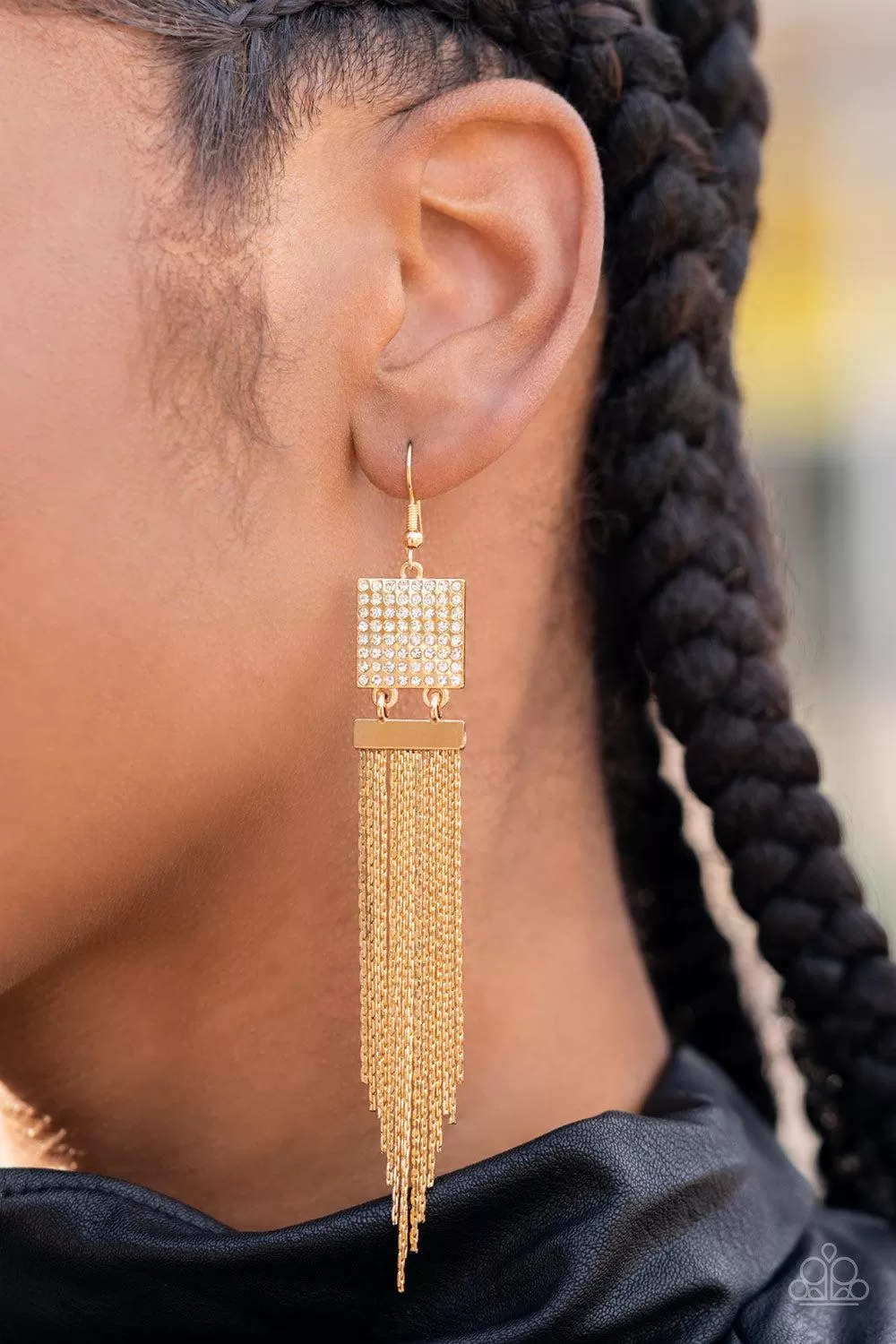 Dramatically Deco Gold Earrings - Paparazzi Accessories