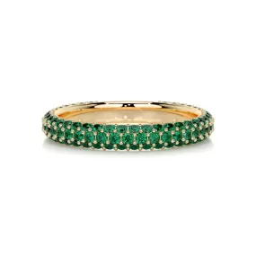 Emma Green Gemstone Wedding Ring   (1.25 Carat) - 18K Yellow Gold