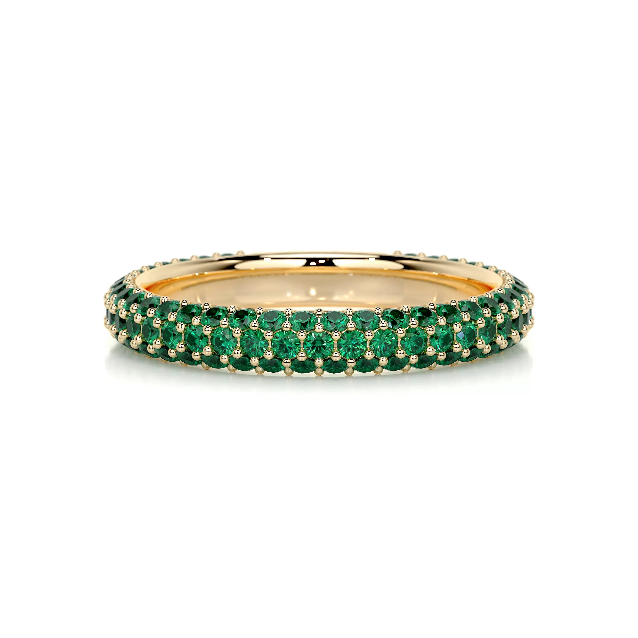 Emma Green Gemstone Wedding Ring   (1.25 Carat) - 18K Yellow Gold