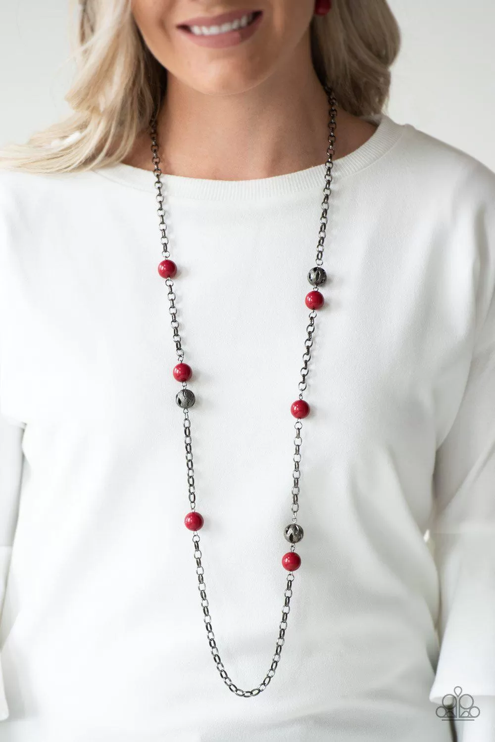 Fashion Fad Red Necklace - Paparazzi Accessories