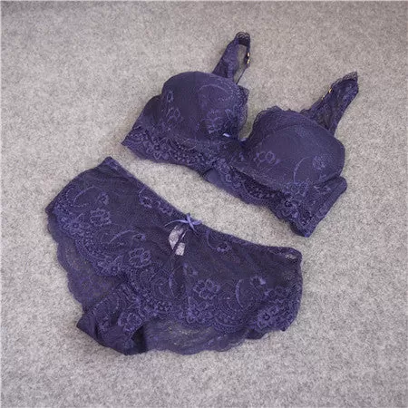 Fashion sexy bra set women's push up lace underwear panties