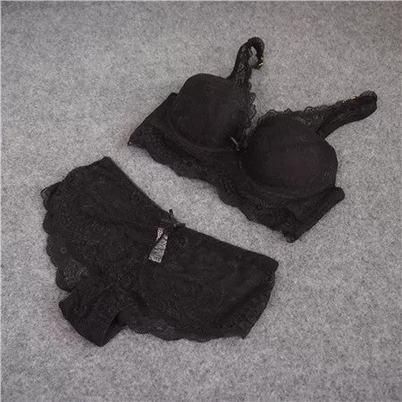 Fashion sexy bra set women's push up lace underwear panties