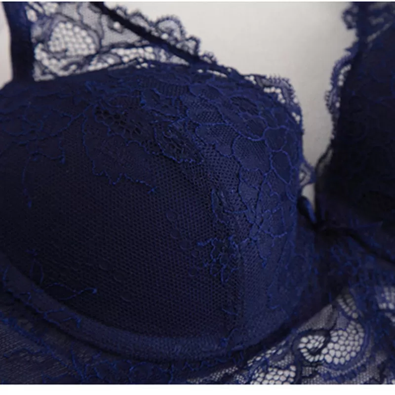 Fashion sexy bra set women's push up lace underwear panties