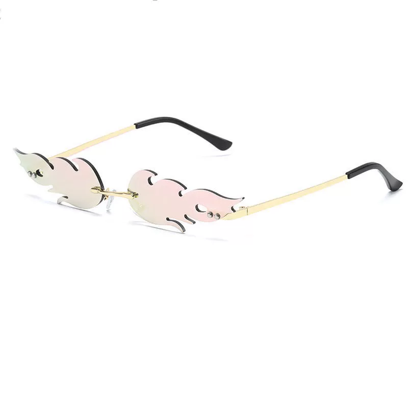 Flame Shape Rimless Sunglasses