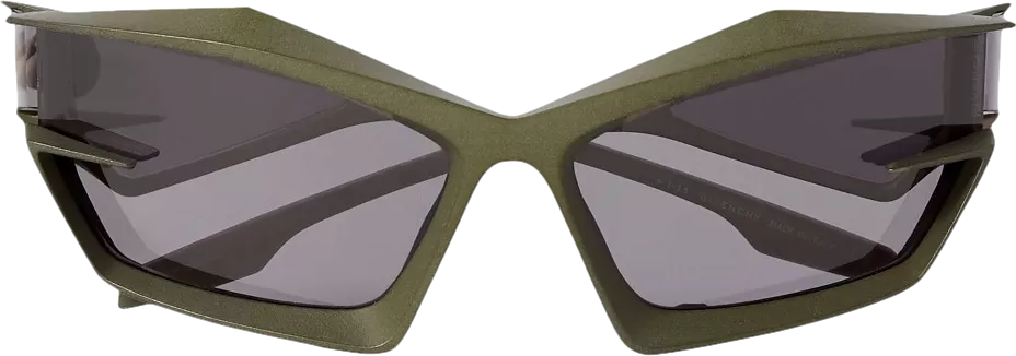 GIvenchy Green Giv Cut Cat-eye Nylon Sunglasses in case