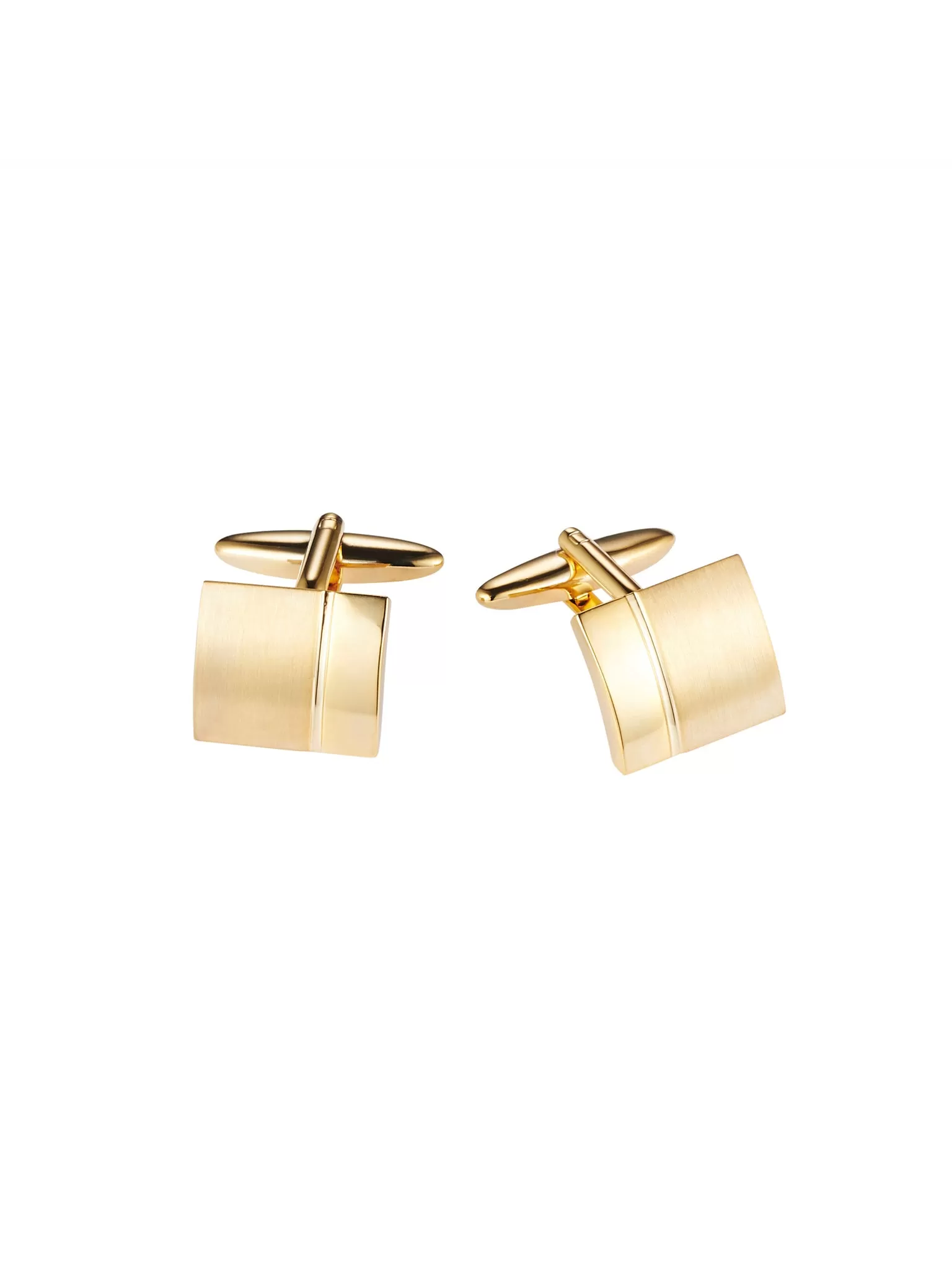 Gold Plated Brushed Cufflinks