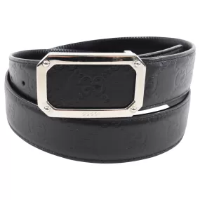 Gucci Black Leather Guccissima Belt