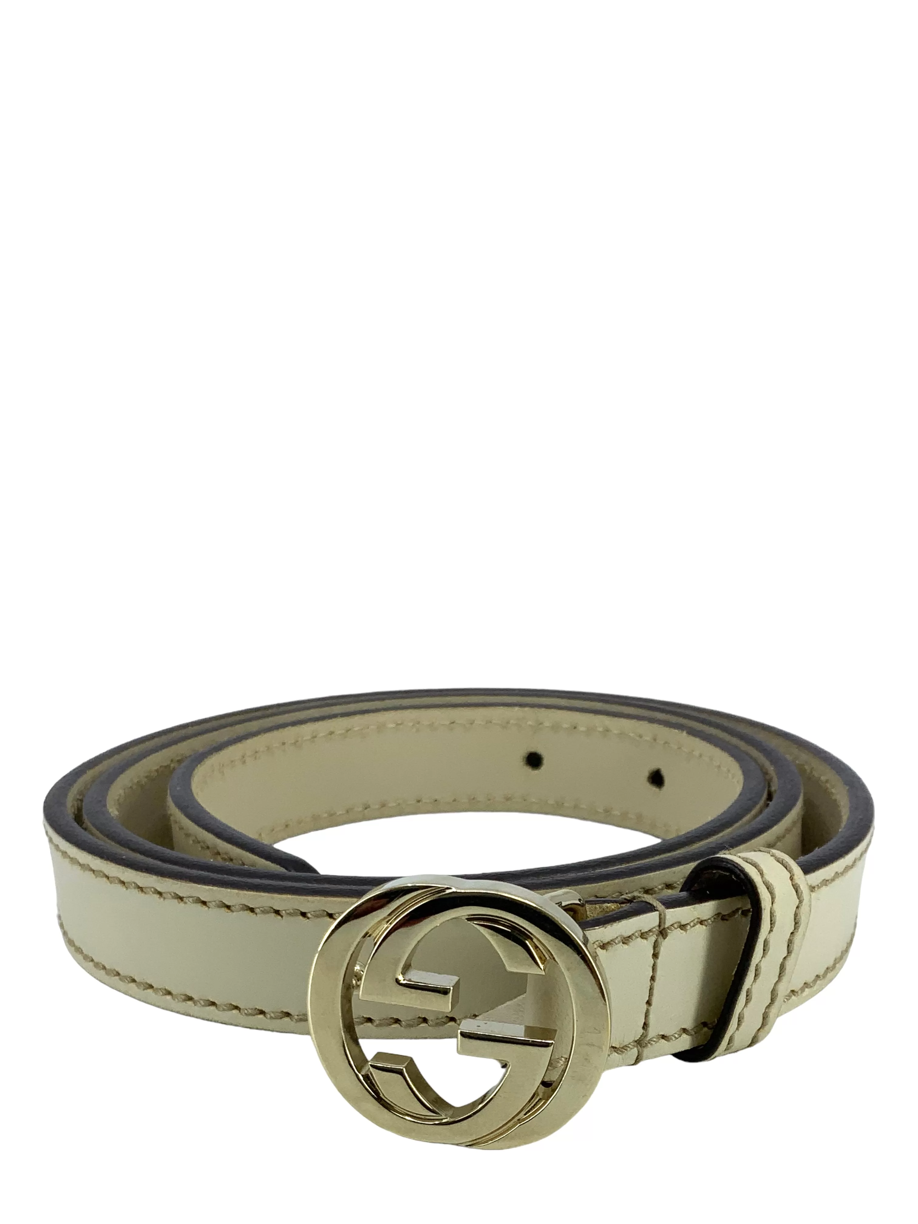 Gucci GG Logo Leather Belt Size 80