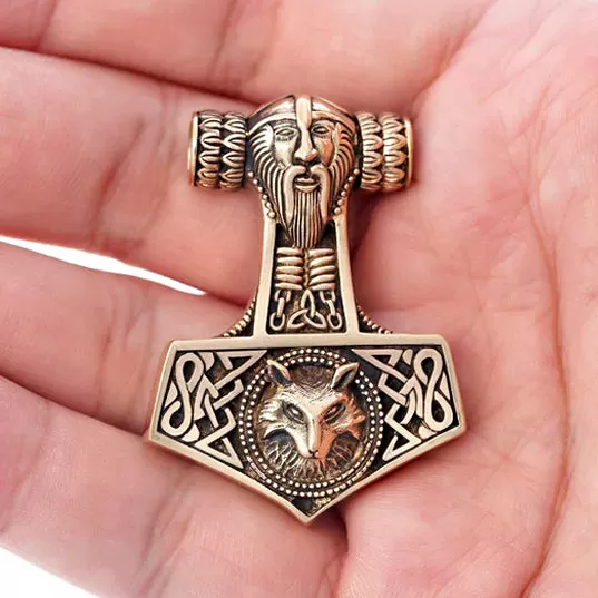 Hammer of Thor Necklace - Bronze