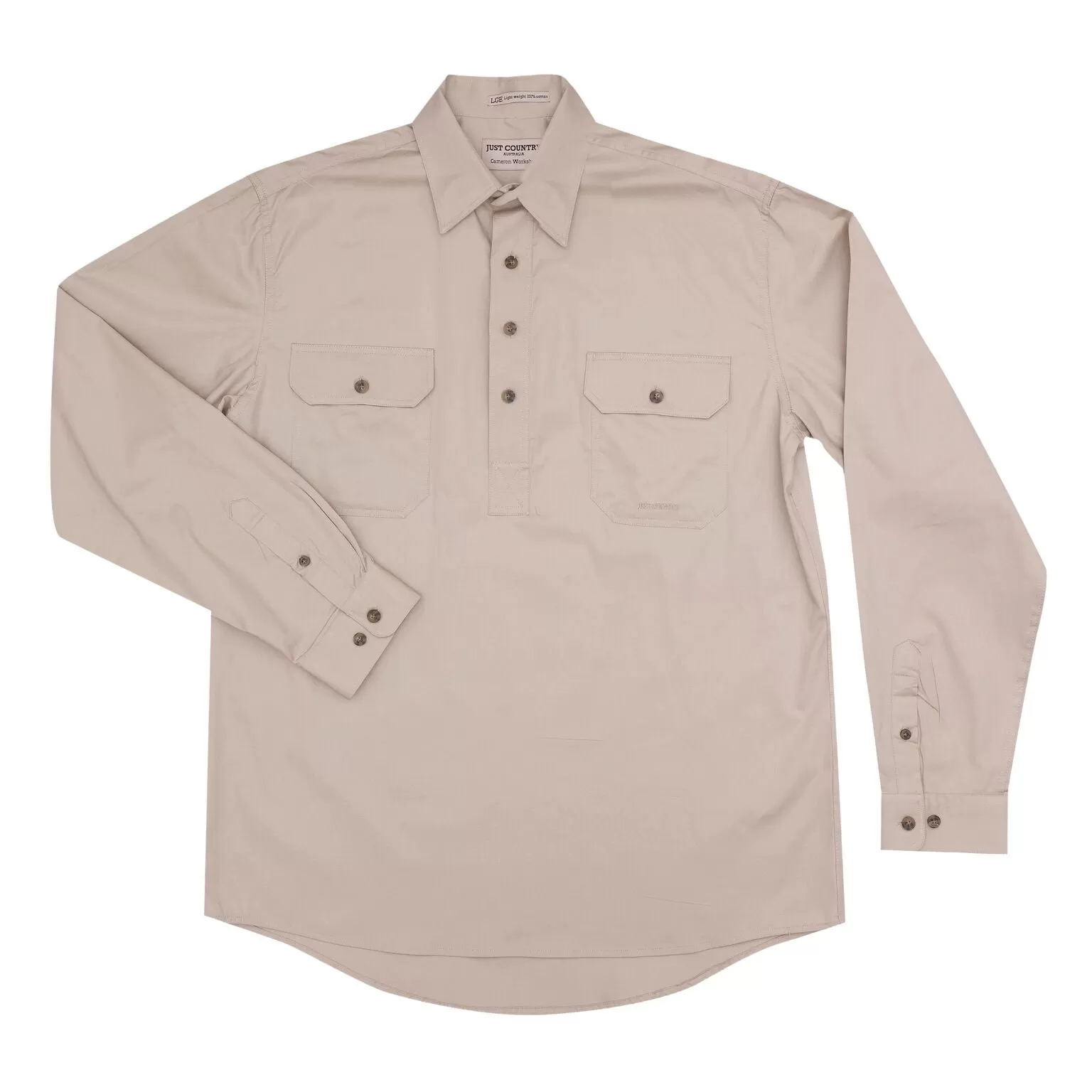 Just Country Men's Long sleeve Half Button Work Shirt