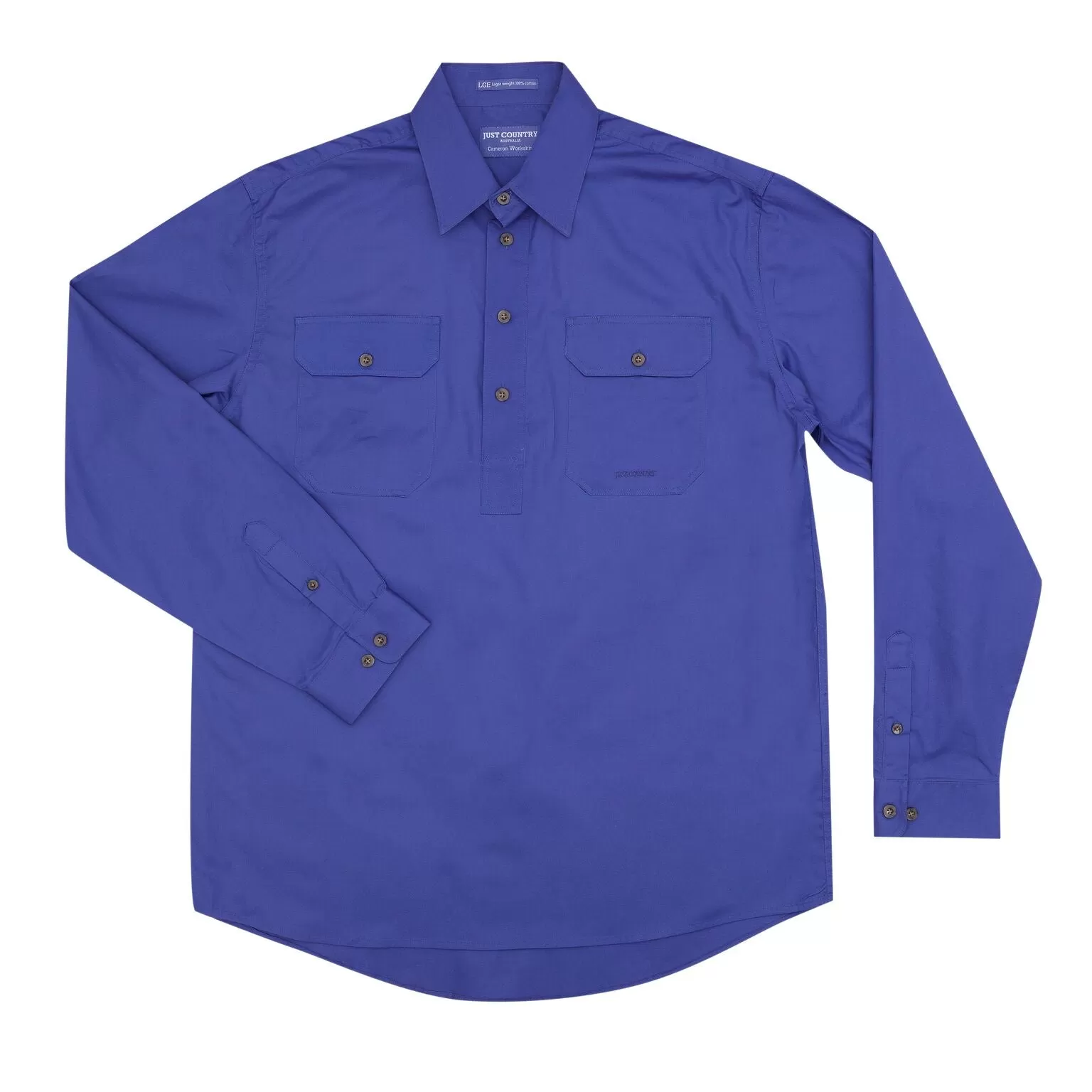 Just Country Men's Long sleeve Half Button Work Shirt