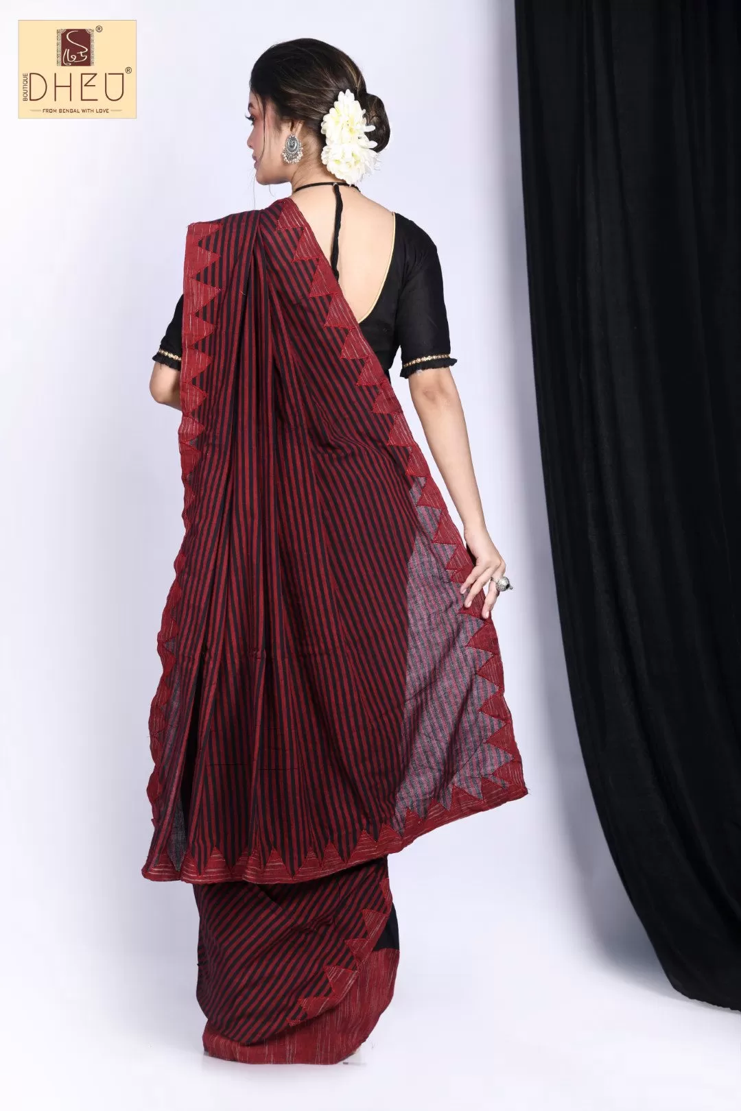 Kamrup Maroon- Saree-Kurta Couple Set