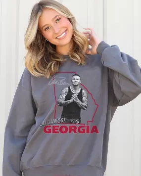 Kane Brown UGA Go Dawgs State Outline Charcoal Sweatshirt