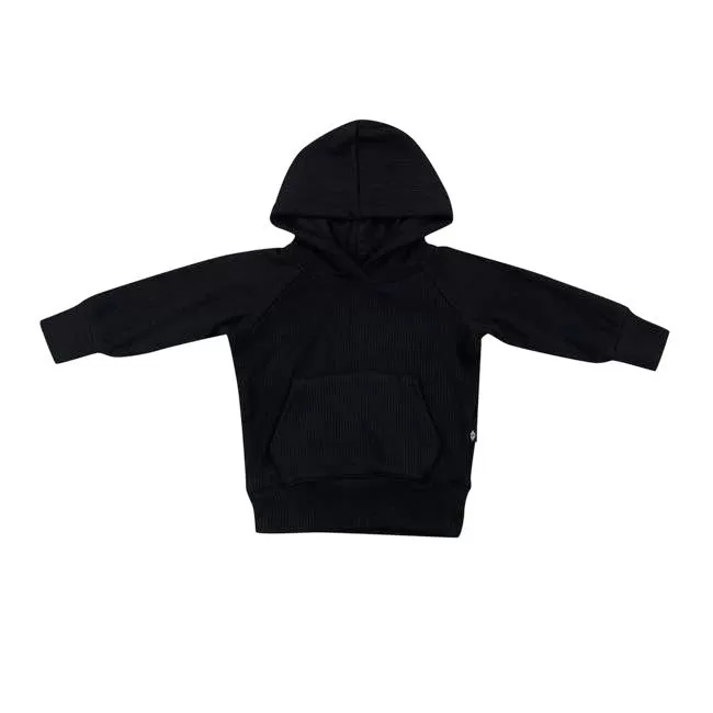 Kyte Baby Ribbed Hoodie in Midnight