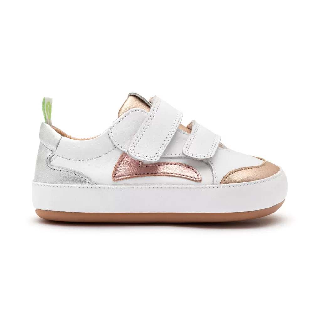 Landy Sneakers - White / Rose Gold / Metallic Salmon