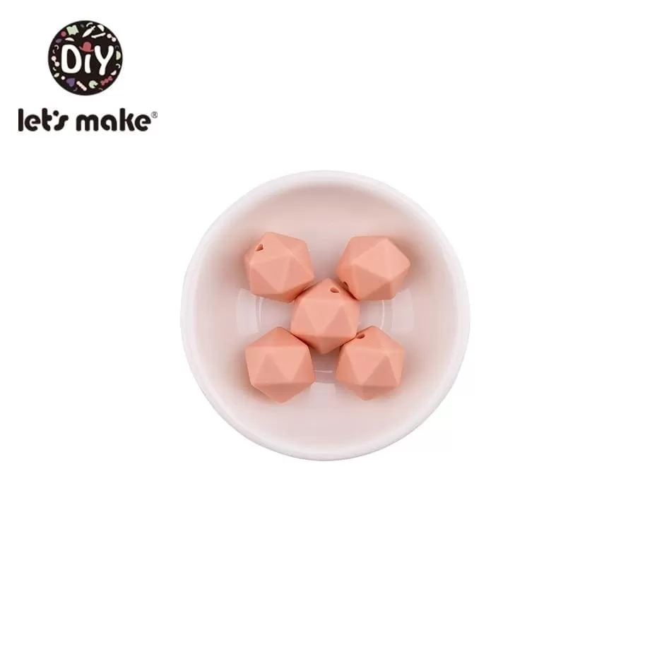 Let's Make 10pc 14mm Silicone Beads Hexagon Bpa Free Silicone Teether Diy Teething Toy Baby Chewable Accessories Baby Teether