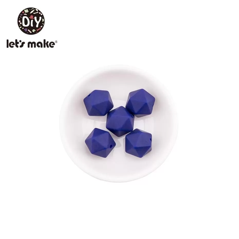 Let's Make 10pc 14mm Silicone Beads Hexagon Bpa Free Silicone Teether Diy Teething Toy Baby Chewable Accessories Baby Teether