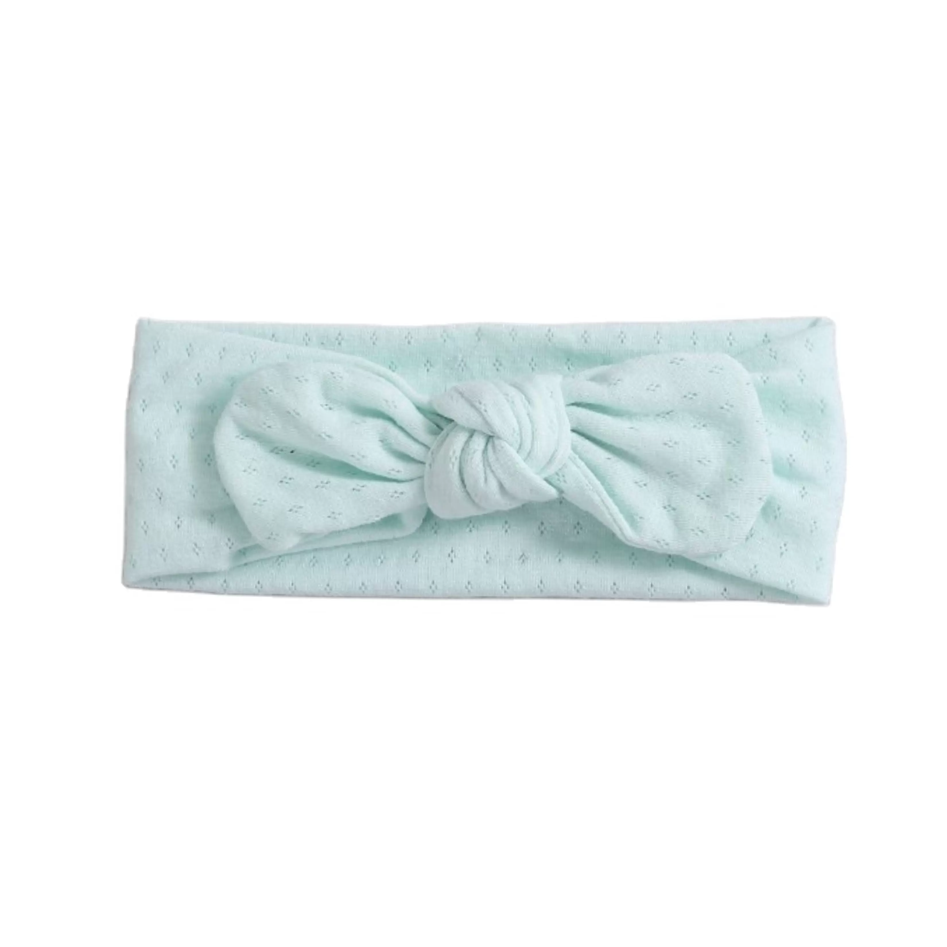 Lily Eyelet Baby Bowknot Headband in Mint