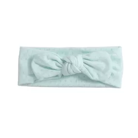 Lily Eyelet Baby Bowknot Headband in Mint