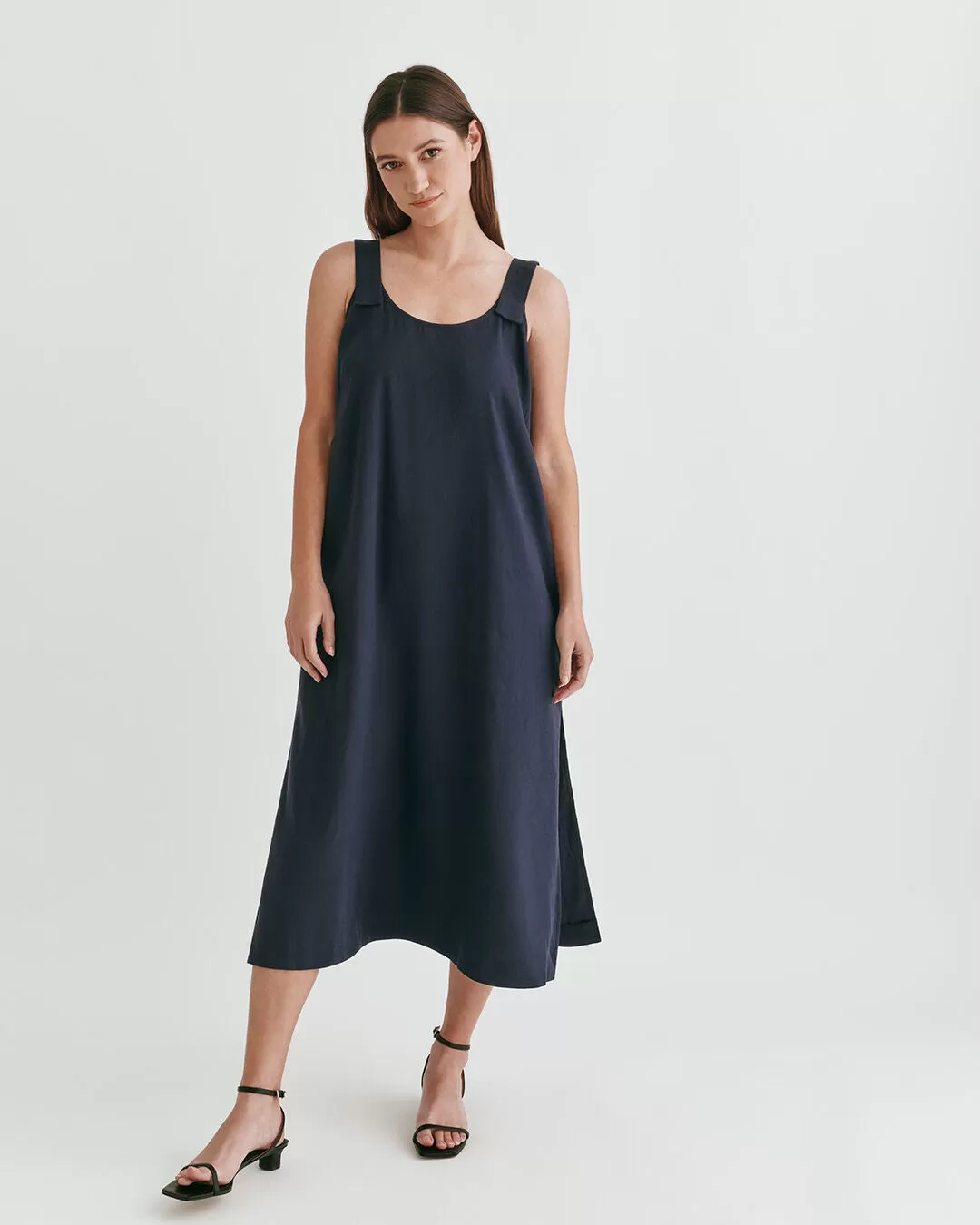 Linen Gathered Back Dress