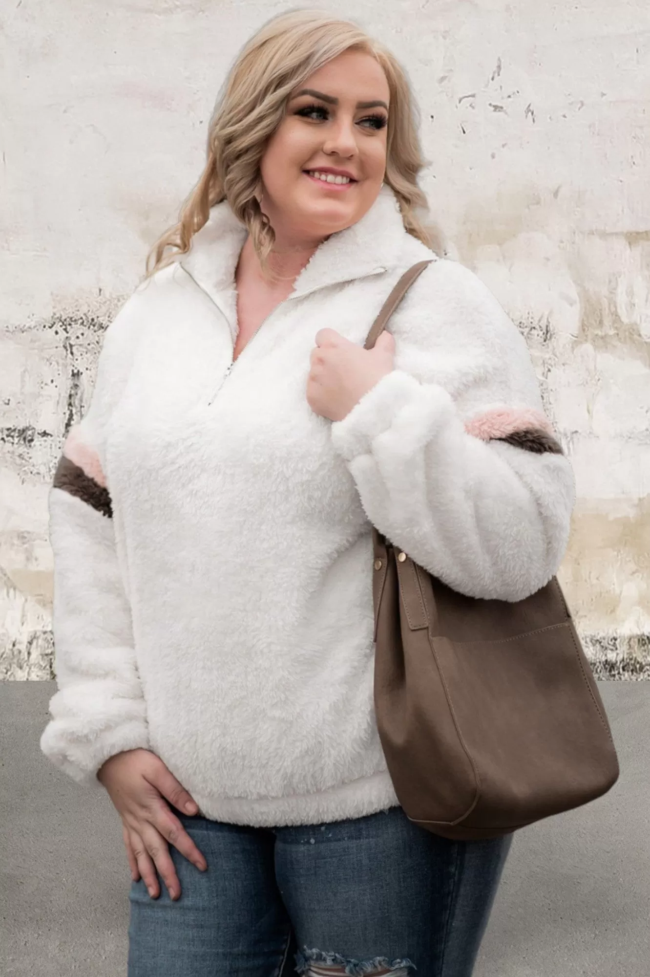 Long Sleeve Pullover Sherpa Sweatshirt