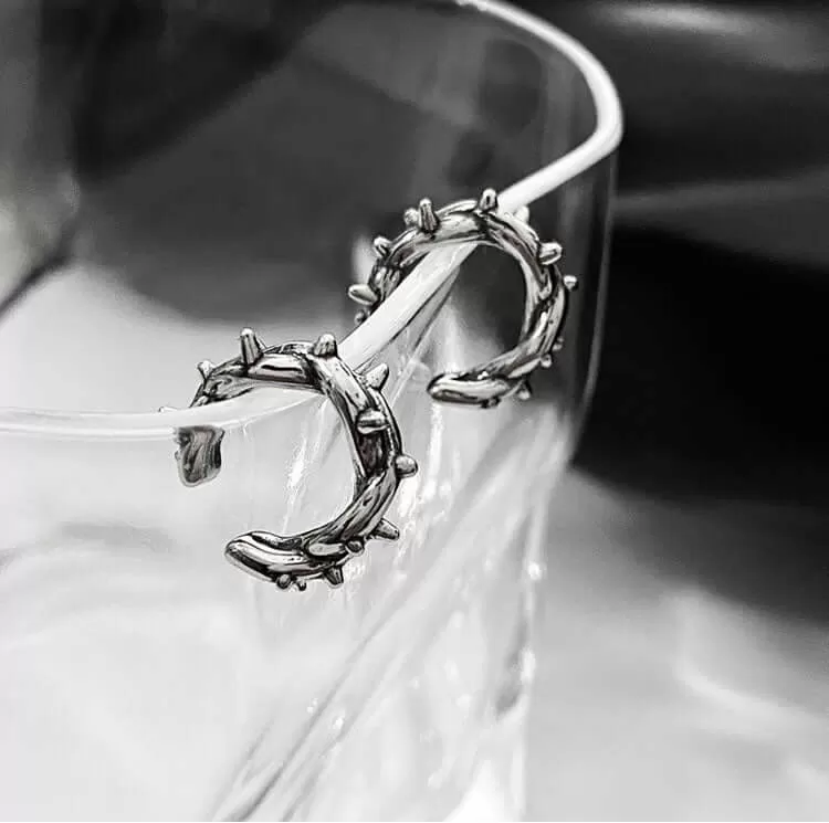 Men Thorn Ear Cuff Clip on Earrings