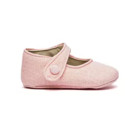 My-First Linen Mary Janes in Rose