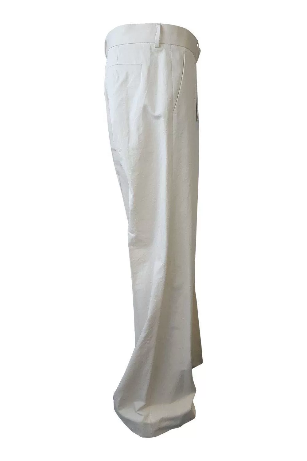 NICOLE FARHI 100% Cotton Cream Wide Leg Casual Holiday Trousers (UK 12)