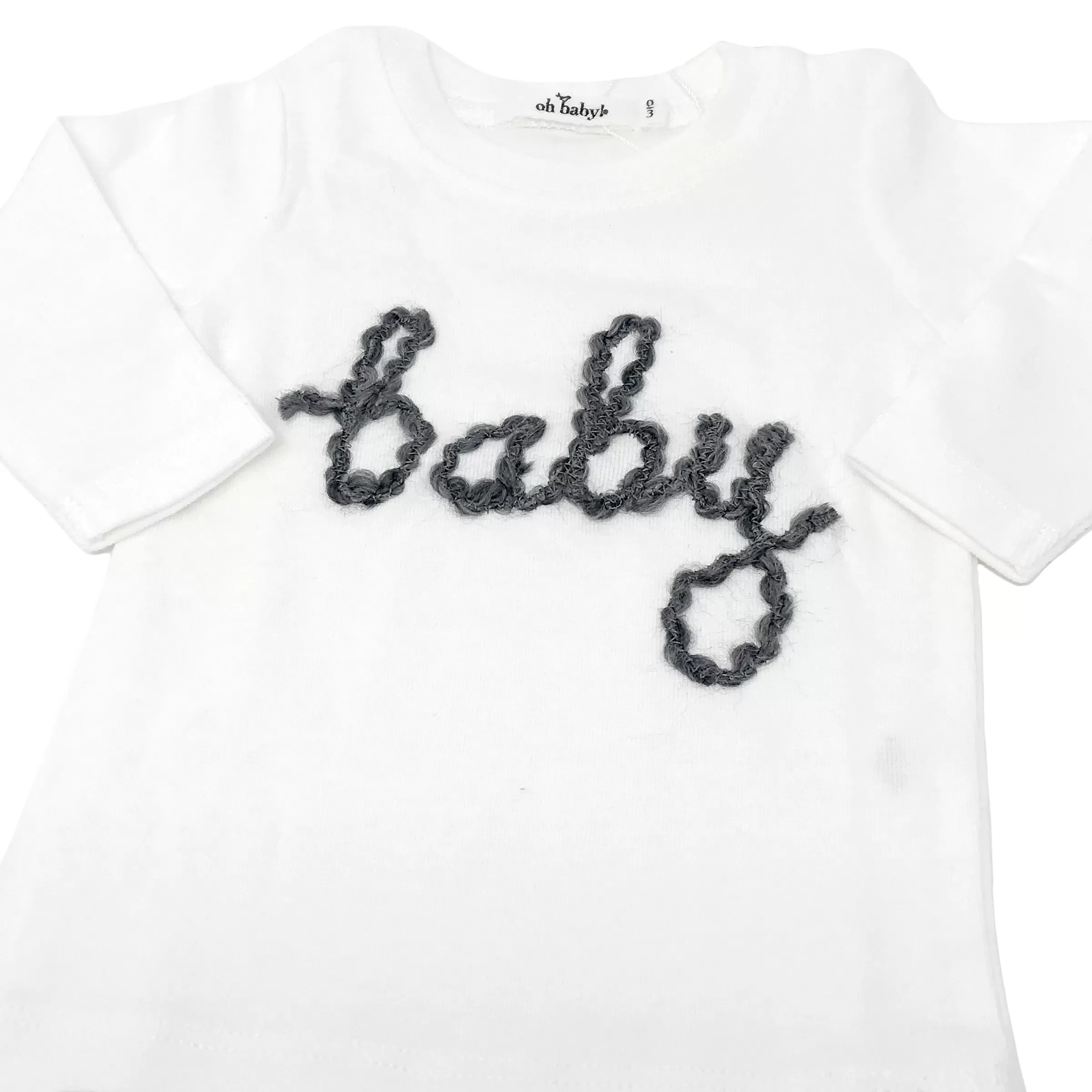 oh baby! Two Piece Set baby in Charcoal Yarn - Cream