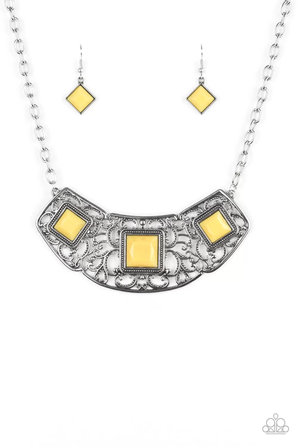 Paparazzi Feeling Inde-PENDANT Yellow Necklace