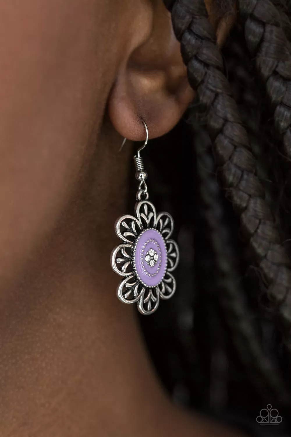 Paparazzi Posy Party - Purple Earrings