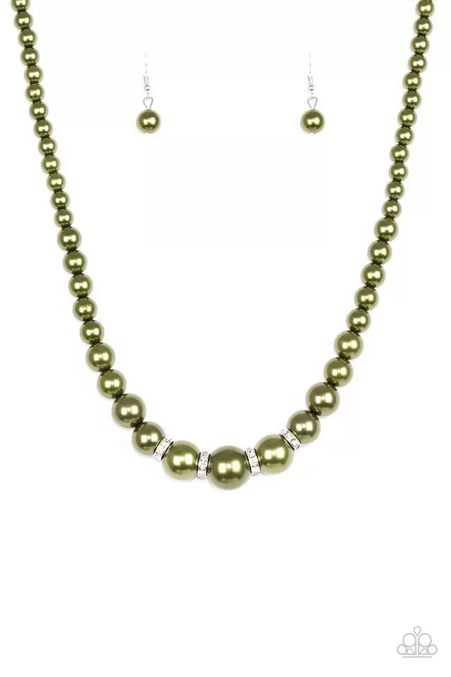 Party Pearls Green-Necklace