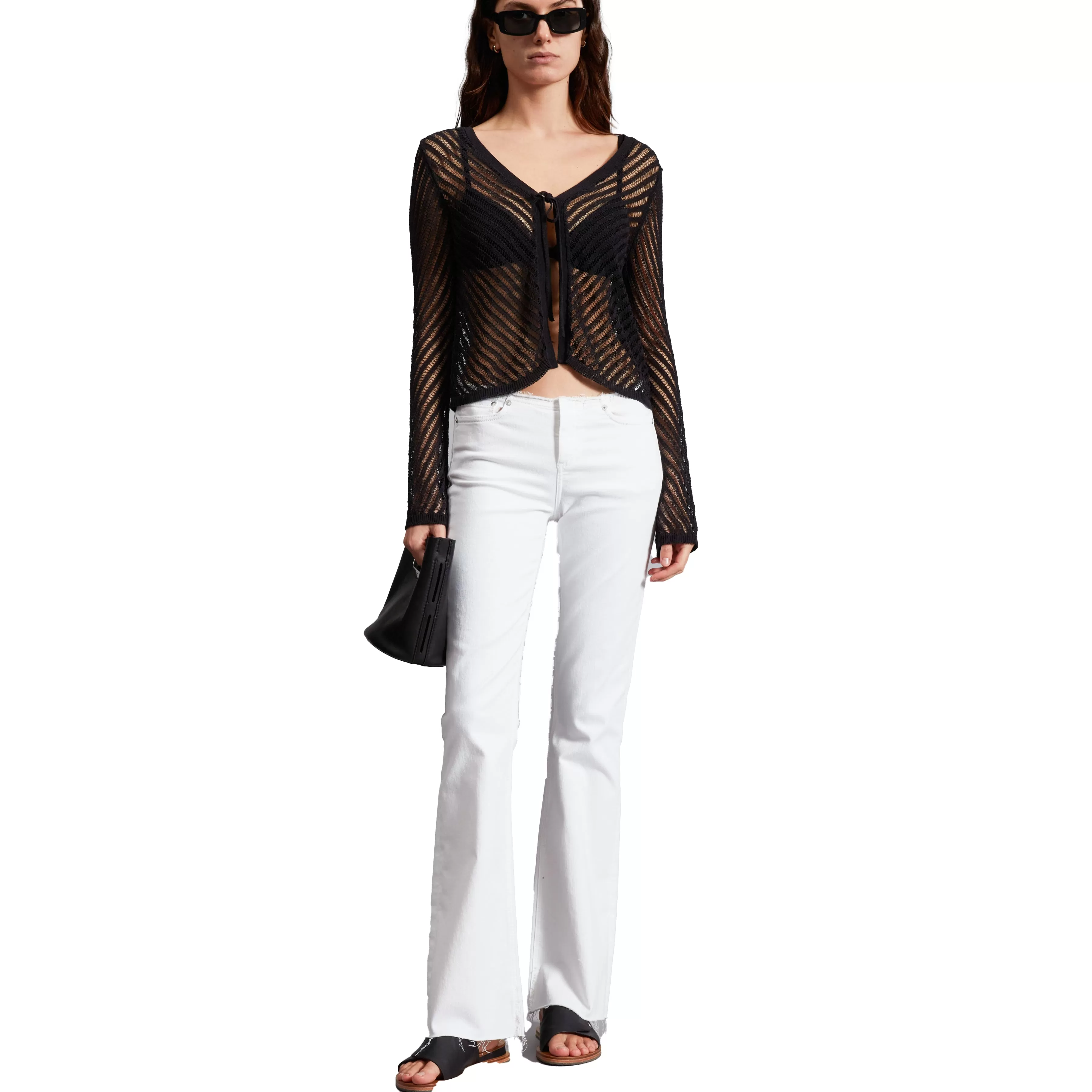 Rag & Bone Melissa Black Crochet Cardigan