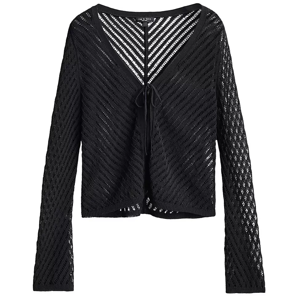 Rag & Bone Melissa Black Crochet Cardigan