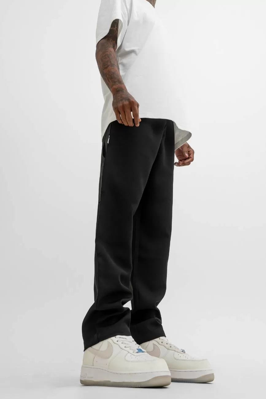 Relaxed Straight-Cut Track Pants // Black