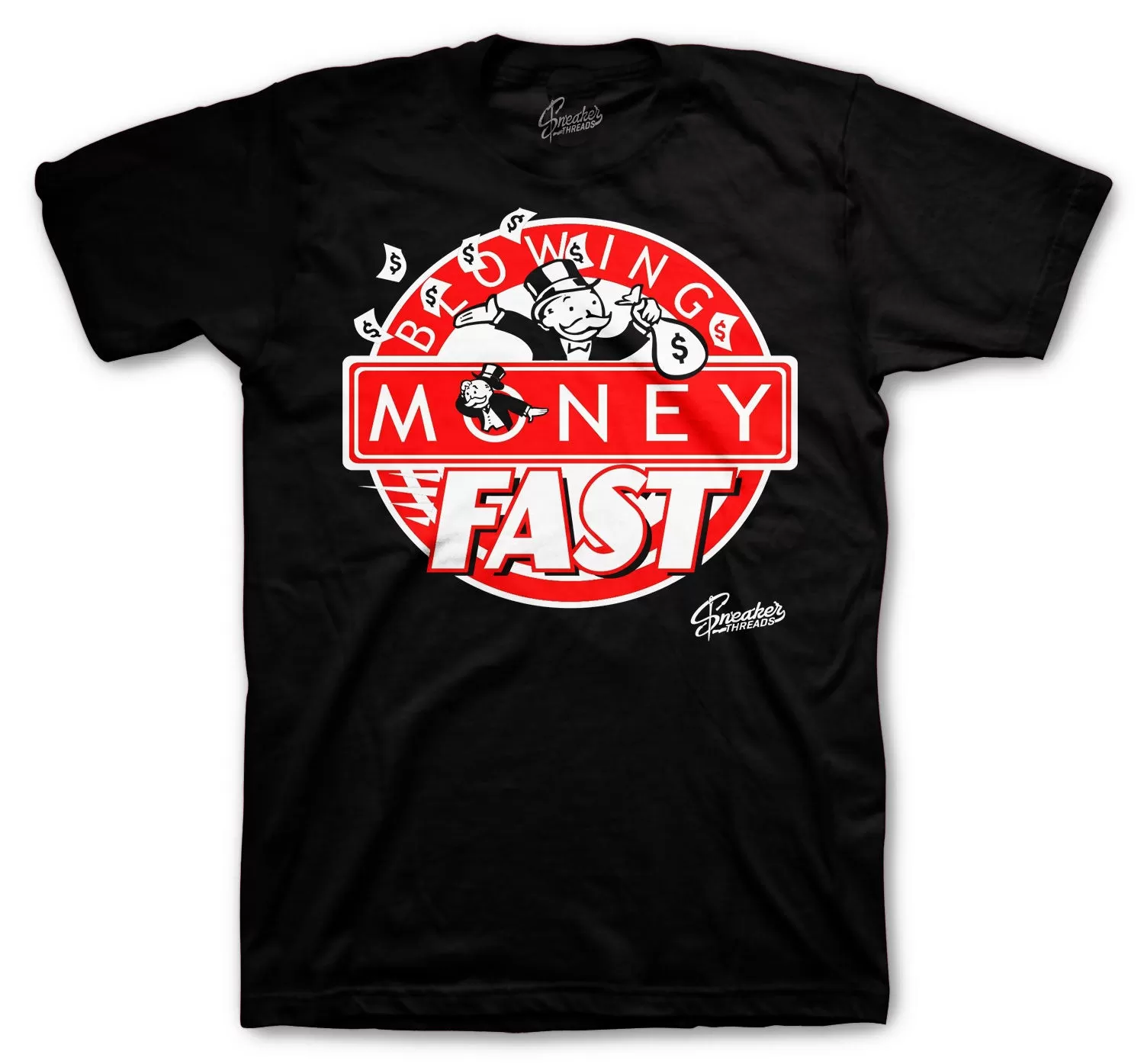 Retro 5 Raging Bull Shirt - Blowing Money Fast - Black