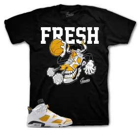 Retro 6 Yellow Ochre Shirt - Fly Kicks - Black